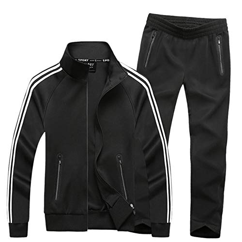 Miwaimao Los hombres de la ropa Deportiva de Sudor de la Pista Traje de la parte superior de Dos Trajes de los Hombres y Ropa Deportiva Pantalones de Jogging Plus