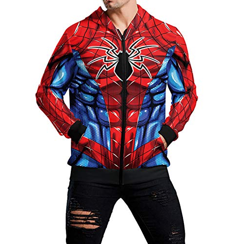 MODRYER Adolescente Spiderman Peter Parker Sudadera 3D Impreso Cosplay Hoodie Unisex Moda Zip Jersey Boy Girl Chaqueta de Entrenamiento,Medium MODRYER Adolescente Spiderman Peter Parker Sudadera 3D Impreso Cosplay Hoodie Unisex Moda Zip Jersey Boy Girl Chaqueta de Entrenamiento,Medium