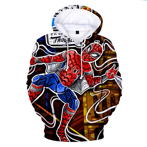 MODRYER Sudadera con Capucha para Niños Spider-Man 3D Imprimir Sudadera con Capucha Pullover Moda Hombres Mujeres Traje de Cordón Showst,02-Kids/2X/140cm MODRYER Sudadera con Capucha para Niños Spider-Man 3D Imprimir Sudadera con Capucha Pullover Moda Hombres Mujeres Traje de Cordón Showst,02-Kids/2X/140cm