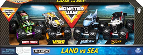 Monster Jam 6053860 - Pack de 4 vehículos (escala 1:64, modelos aleatorios), juguete para niños Monster Jam 6053860 - Pack de 4 vehículos (escala 1:64, modelos aleatorios), juguete para niños