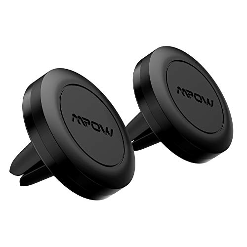 Mpow Soporte Móvil Coche, Soporte Magnético Rejillas, con Iman (2 Pack) para Rejillas Aire Coche Iman para iPhone Xs/XS MAX/XR/X 8/8 Plus/7, Galaxy Note9/8/S8/S8 Edge/S7, Smartphone, Huawei y ect