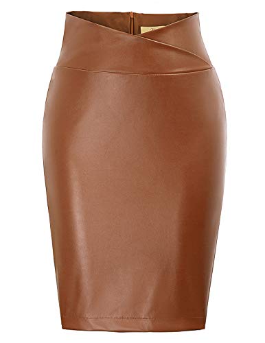 Mujer Falda Làpiz Hasta la Rodilla Rojo Bodycon Falda de Tubo para Mujeres Tamaño XL DECL05-4