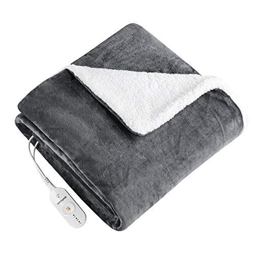 MVPower Manta Eléctrica Franela 180x130cm, Manta Térmica Calefaccion Rápido, 3 Niveles de Potencia/Apagado Automático/Protección Contra Sobrecalentamiento/Temporizador/Desmontable Lavable(Gris) MVPower Manta Eléctrica Franela 180x130cm, Manta Térmica Calefaccion Rápido, 3 Niveles de Potencia/Apagado Automático/Protección Contra Sobrecalentamiento/Temporizador/Desmontable Lavable(Gris)