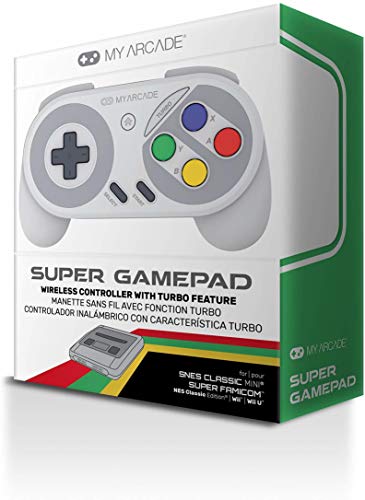 My Arcade - Super Gamepad Mando Inalámbrico Con Función Turbo Para Snes Classic Mini, Nes Classic, Wii Y Wiiu (Super Nintendo) My Arcade - Super Gamepad Mando Inalámbrico Con Función Turbo Para Snes Classic Mini, Nes Classic, Wii Y Wiiu (Super Nintendo)