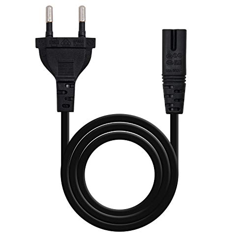 Nano Cable 10.22.0402 - Cable de Alimentación para Cargador de Portátiles en Forma de 8 (CEE 7/16/M-C7/H, 100% Cobre AWG18, 1.5mts) Color Negro