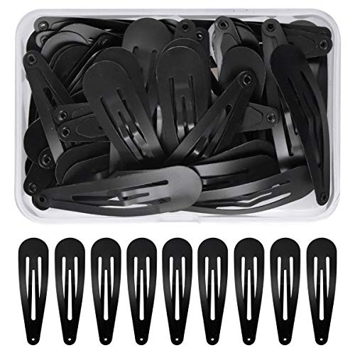 NATUCE 50PCS Negro Pinza de Pelo para Niñas Mujeres, 5CM Clips de Pelo de Metal, Horquillas Pelo, Accesorios Cabello, Pinza para el Cabello, Pernos de Pelo, Clips de pelo para Niñas, Bebe, Chicas