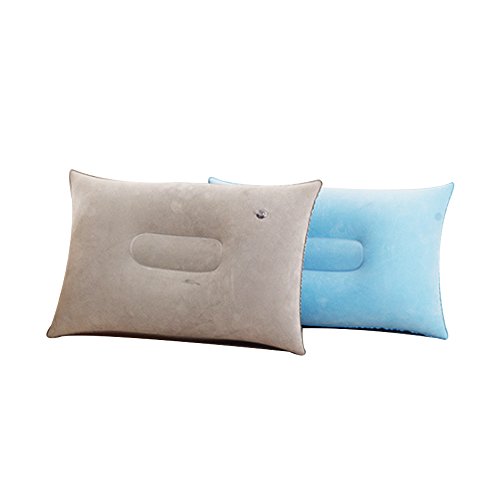 Ndier Juego de 2 cojines inflables de viaje, ligeros y portátiles para actividades al aire libre, gris y azul Ndier Juego de 2 cojines inflables de viaje, ligeros y portátiles para actividades al aire libre, gris y azul