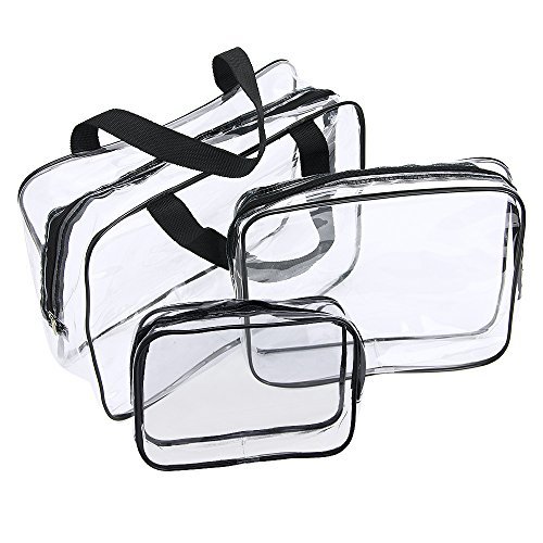 Neceser Transparente, JTDEAL Bolsa Impermeable de PVC (3pcs), Bolsa de Cosmético Bolsa de Mano Organizador de Viaje Portátil