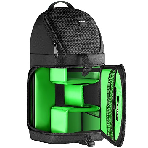 Neewer Professional Mochila Peso 653g la Viene con Bolsillos para Accesorios Protección Contra la Lluvia Compatible con Cámara Nikon Canon Sony y otras Cámaras y Lentes DSLR Trípode(Verde)