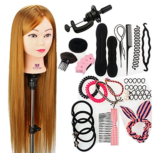 Neverland Beauty 76 cm cabezas de ejercicios para peinar peinado cosmétologie práctica maniquí muñeca 100% de cabello sintéticas + Elefante & Hairdressing herramientas accesorios Set # 27 Neverland Beauty 76 cm cabezas de ejercicios para peinar peinado cosmétologie práctica maniquí muñeca 100% de cabello sintéticas + Elefante & Hairdressing herramientas accesorios Set # 27