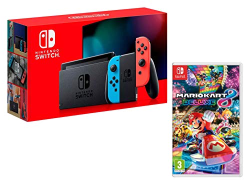Nintendo Switch Consola 32Gb Azul/Rojo Neón + Mario Kart 8 Deluxe Nintendo Switch Consola 32Gb Azul/Rojo Neón + Mario Kart 8 Deluxe