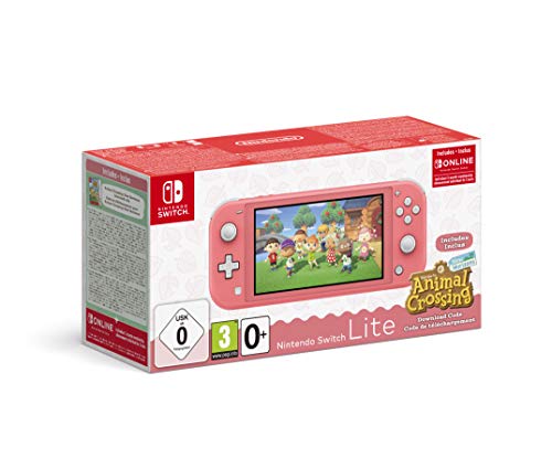 Nintendo Switch Lite Coral + Animal Crossing New Horizons + 3 Meses Shop Online