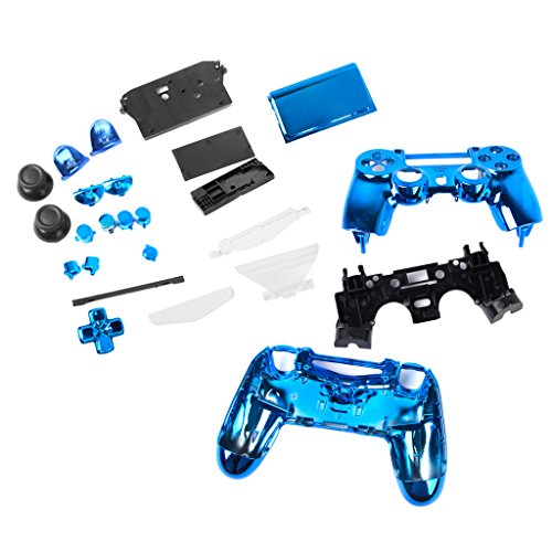 non-brand Funda Carcasa Completa de Botones Piezas de Respuesto para Mando Sony PS4 - Azul