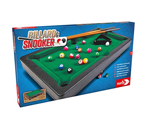 Noris 606167704 - Juego de Billar y Snooker (Incluye 2 Tacos, 16 billares y 17 Bolas de Snooker y triángulo, para niños a Partir de 4 años) Noris 606167704 - Juego de Billar y Snooker (Incluye 2 Tacos, 16 billares y 17 Bolas de Snooker y triángulo, para niños a Partir de 4 años)