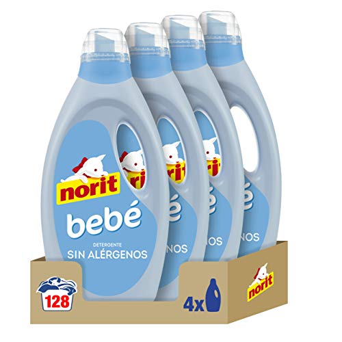 Norit Bebé - Detergente Líquido para Ropa de Bebé, Pieles Sensibles y Atópicas - Pack de 4 Unidades de 1125 ml: 4.500 ml Norit Bebé - Detergente Líquido para Ropa de Bebé, Pieles Sensibles y Atópicas - Pack de 4 Unidades de 1125 ml: 4.500 ml