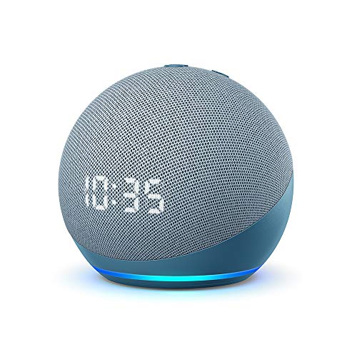 Nuevo Echo Dot (4.ª generación) | Altavoz inteligente con reloj y Alexa | Azul grisáceo