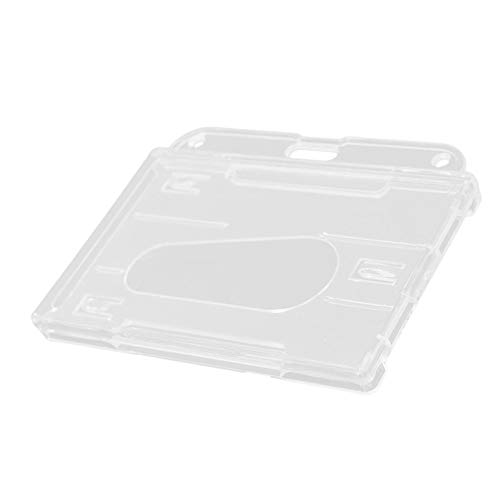 N/V 1 unids plástico duro doble cara titular de la tarjeta transparente transparente horizontal identificación titulares tarjeta cubierta fácil acceso pulgar muesca N/V 1 unids plástico duro doble cara titular de la tarjeta transparente transparente horizontal identificación titulares tarjeta cubierta fácil acceso pulgar muesca