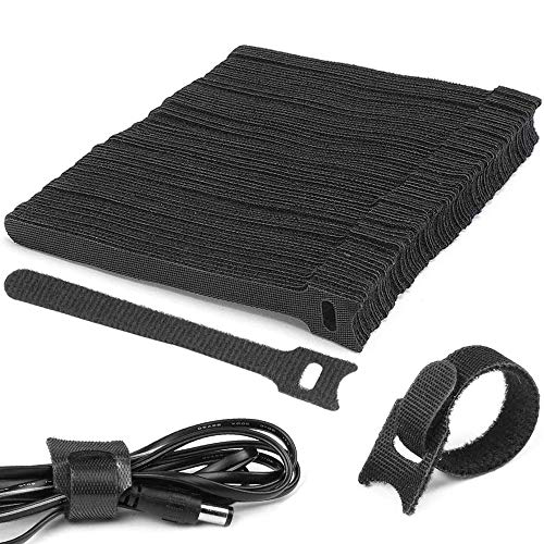 O-Kinee Ataduras de Cable, 150 Pcs Gancho y Bucle Correas, Cable Correas Set, Reutilizables Cable Ties, Gancho Bucle Correas, Cable Organizador (150 Piezas)