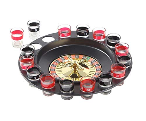 Ohuhu Juego de Beber Ruleta Embalaje de Regalo Juego de Beber para Adultos con 16 Vasos y 2 Bolas Drinking Roulette Set