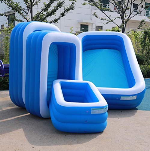 OKOUNOKO Colchoneta De Chorro De Agua para Niños, Piscina De Agua Tubular Rectangular Piscina De Agua, PVC Inflable Durable, Azul Oscuro y blanco-180 * 140 * 60 cm