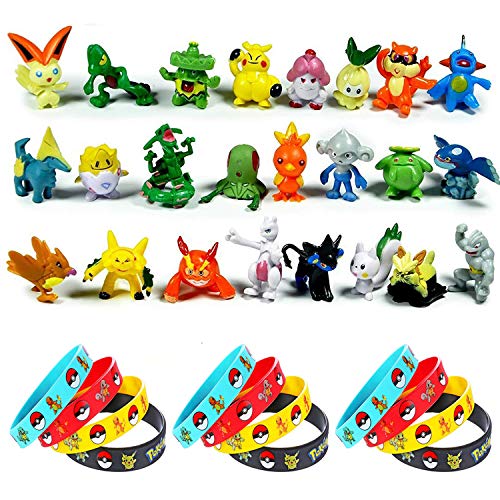 OMZGXGOD 24 Piezas Pokemon Monster Mini Figure 2-3cm in Random+12 Piezas Pulsera de Silicona,Fiesta para niños y Adultos OMZGXGOD 24 Piezas Pokemon Monster Mini Figure 2-3cm in Random+12 Piezas Pulsera de Silicona,Fiesta para niños y Adultos