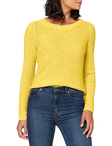 Only onlGEENA XO L/S Pullover KNT Noos suéter, Amarillo (Solar Power Solar Power), 40 (Talla del Fabricante: Medium) para Mujer