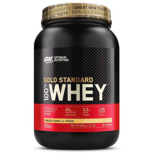 Optimum Nutrition ON Gold Standard 100% Whey Proteína en Polvo Suplementos Deportivos, Glutamina y Aminoacidos, BCAA, Crema de Vainilla Francesa, 30 Porciones, 900g, Embalaje Puede Variar Optimum Nutrition ON Gold Standard 100% Whey Proteína en Polvo Suplementos Deportivos, Glutamina y Aminoacidos, BCAA, Crema de Vainilla Francesa, 30 Porciones, 900g, Embalaje Puede Variar