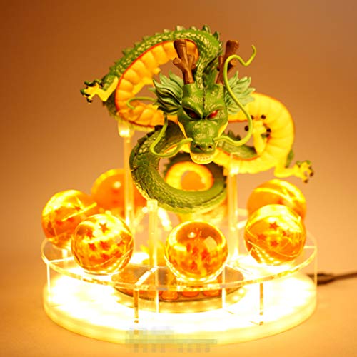 OPW Lámpara de Mesa de Bola de dragón Z Shenron Crystal Ball LED Luz Nocturna 3D PVC Figuras de acción Lámpara Shenlong Dragon Ball Lámparas Juguetes para Dormitorio Decoración Iluminación