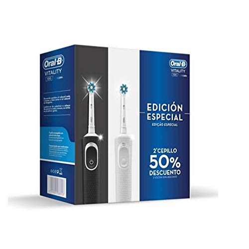 Oral B - Oral-B Vitality 100 Edición Especial Pack 2 Cepillos Blanco/Negro Oral B - Oral-B Vitality 100 Edición Especial Pack 2 Cepillos Blanco/Negro