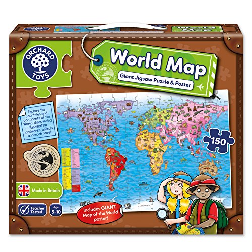Orchard Toys - Puzle y póster, diseño Mapa del Mundo (en inglés) [Importado de Gran Bretaña]