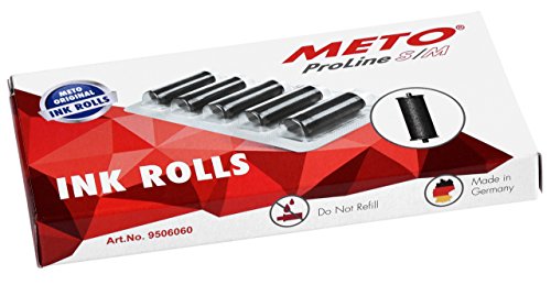 Original Meto Rodillos de Tinta de para Las etiquetadoras manuales ProLine S y M 9506060 (para Etiquetas de 26 x 12 mm y 26 x 16 mm) 5 Unidades, Negro