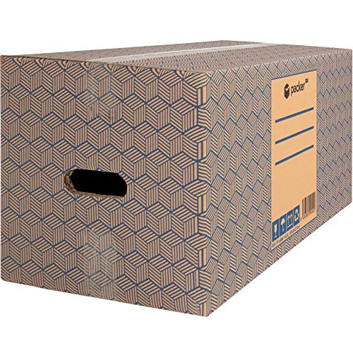 packer PRO Pack 12 Cajas Carton para Mudanzas y Almacenaje Ultra Resistentes con Asas 600x300x275mm
