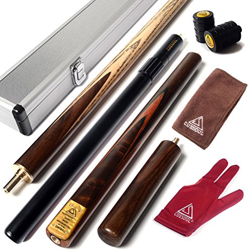 Palo de billar de 3/4 de CUESOUL artesanal con culata adicional en caja de aluminio, D304 Palo de billar de 3/4 de CUESOUL artesanal con culata adicional en caja de aluminio, D304
