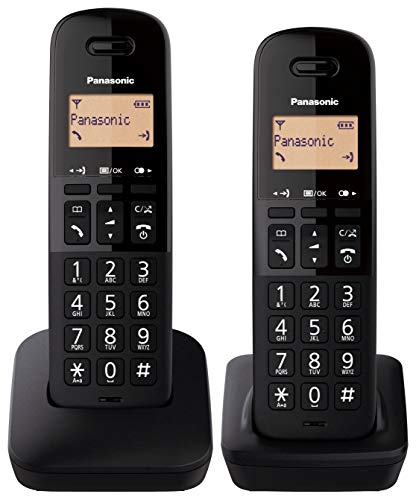 Panasonic KX-TGB612 - Teléfono Fijo inalámbrico dúo, Bloqueo de Llamadas, 18 Horas de conversación, 200 Horas en Espera, Agenda 50 contactos, Resistencia a caídas, Color Negro Panasonic KX-TGB612 - Teléfono Fijo inalámbrico dúo, Bloqueo de Llamadas, 18 Horas de conversación, 200 Horas en Espera, Agenda 50 contactos, Resistencia a caídas, Color Negro