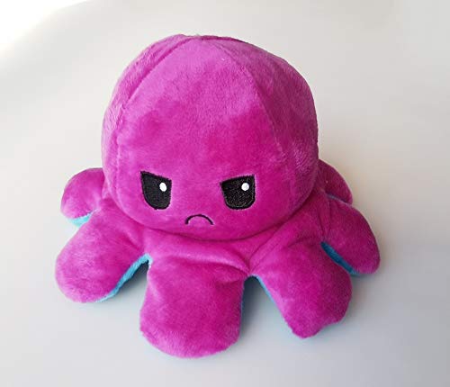 Pandiui23 Peluche de Pulpo Reversible, Bonitos Juguetes de Peluche muñeco de Doble Cara el Pulpo Reversible Original de Felpa Bonitos Juguetes de Peluche Niños (Morado)