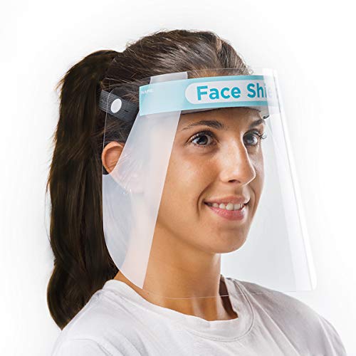 Pantalla Protección Facial Sonaprotec - Protector Facial Antivaho. Talla Niños y Adultos. Visera Protectora para la Cara Face Shield Fabricadas en España - Talla Mediana - Pack 2