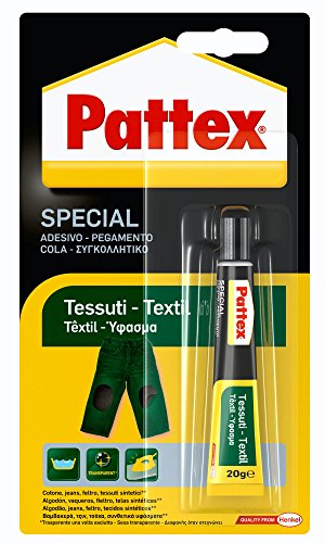 Pattex Pegamento para textil, transparente, resiste a lavados y planchados, 20gr Pattex Pegamento para textil, transparente, resiste a lavados y planchados, 20gr