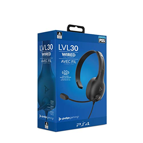 PDP - Auricular Mono Chat Gaming LVL30 Con Cable, Gris (PS4)