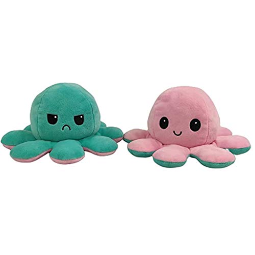 Peluche de Pulpo Reversible, Bonitos Juguetes de Peluche muñeco Vibrante de Doble Cara el Pulpo Reversible Original de Felpa Bonitos Juguetes de Peluche para Niños, Cumpleaños Navidad (G)