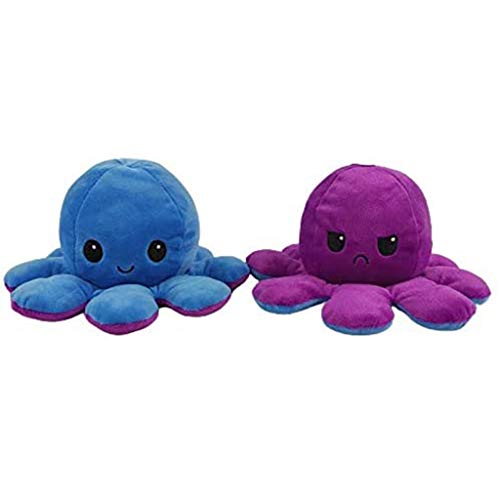 Peluche de Pulpo Reversible, Bonitos Juguetes de Peluche muñeco Vibrante de Doble Cara el Pulpo Reversible Original de Felpa Bonitos Juguetes de Peluche para Niños, Cumpleaños Navidad (A)