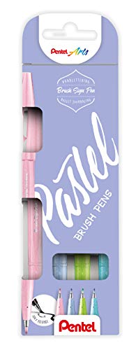 Pentel Pincel"The Pastel Brushes" SES15P - Estuche que Contiene 4 Unidades de Pinceles Disponibles en Diferentes Colores, Perfecto para Utilizar en Colegios Pentel Pincel"The Pastel Brushes" SES15P - Estuche que Contiene 4 Unidades de Pinceles Disponibles en Diferentes Colores, Perfecto para Utilizar en Colegios