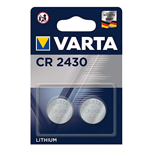 Pila de botón de litio de 3 V VARTA Electronics CR2430, pilas de botón en un blíster original de 2 unidades Pila de botón de litio de 3 V VARTA Electronics CR2430, pilas de botón en un blíster original de 2 unidades