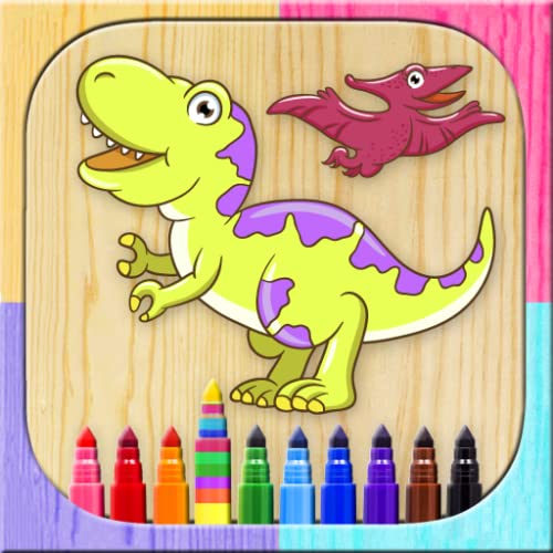 Pinta dinosaurios mágico. Juego de niños para dibujar y colorear dinos. Colorea con los dedos
