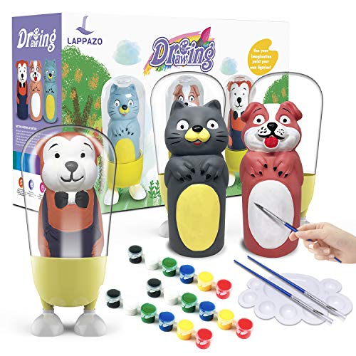 Pintura kit Colorear para Niños Figuras de Yeso de Animales DIY Manualidad Creativo Educativo Juguetes para niños Dibujo Graffiti Kit Pintar Juegos Regalos