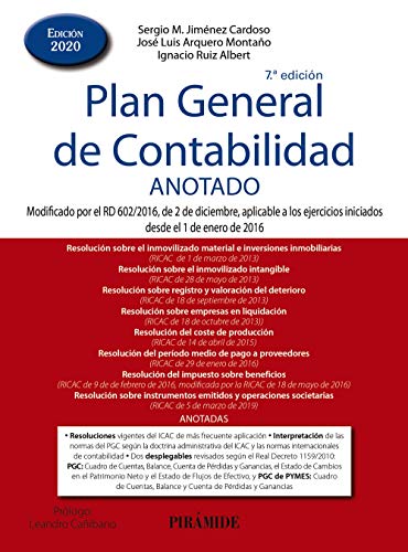Plan General de Contabilidad ANOTADO: Modificado