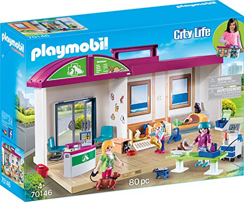 PLAYMOBIL- City Life Maletín, Clínica Veterinaria, Multicolor (70146)