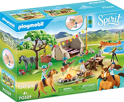 PLAYMOBIL DreamWorks Spirit - Campamento de Verano con Fortu y Spirit, A partir de 4 años (70329)