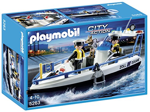 PLAYMOBIL Mercancías y Aeropuerto - Lancha de vigilancia, Playsets de Figuras de Juguete, Multicolor, 30 x 10 x 20 , (5263) PLAYMOBIL Mercancías y Aeropuerto - Lancha de vigilancia, Playsets de Figuras de Juguete, Multicolor, 30 x 10 x 20 , (5263)