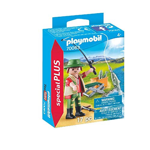 PLAYMOBIL- Special Plus Especial Pescador, Color carbón (70063)