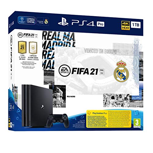 PlayStation 4 Pro (PS4) - Consola de 1 TB + FIFA 21, Edición Real Madrid PlayStation 4 Pro (PS4) - Consola de 1 TB + FIFA 21, Edición Real Madrid